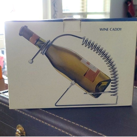 NIB Art Deco Sonoma for Home life + style Silver Corkscrew Display Wine Caddy - Picture 11 of 14